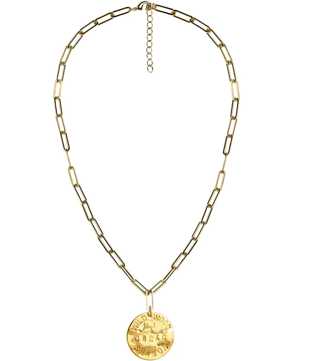 Beach Tag Charm Necklace – 18k Gold Plated - Image 20