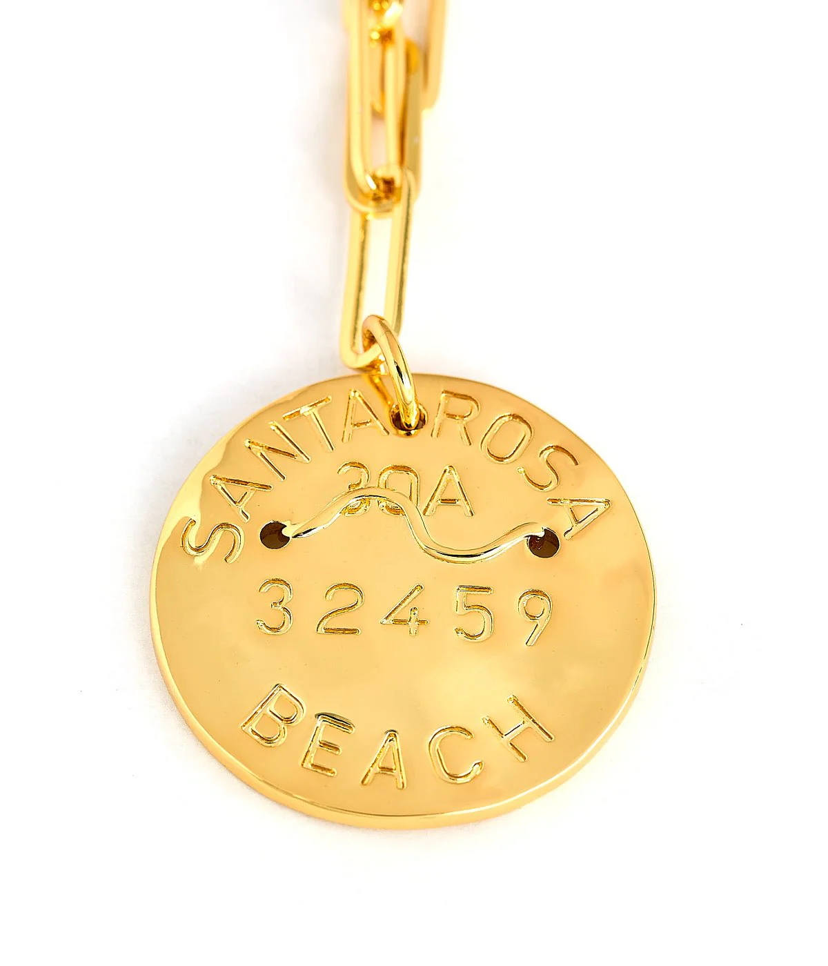 Beach Tag Charm Necklace – 18k Gold Plated - Image 99