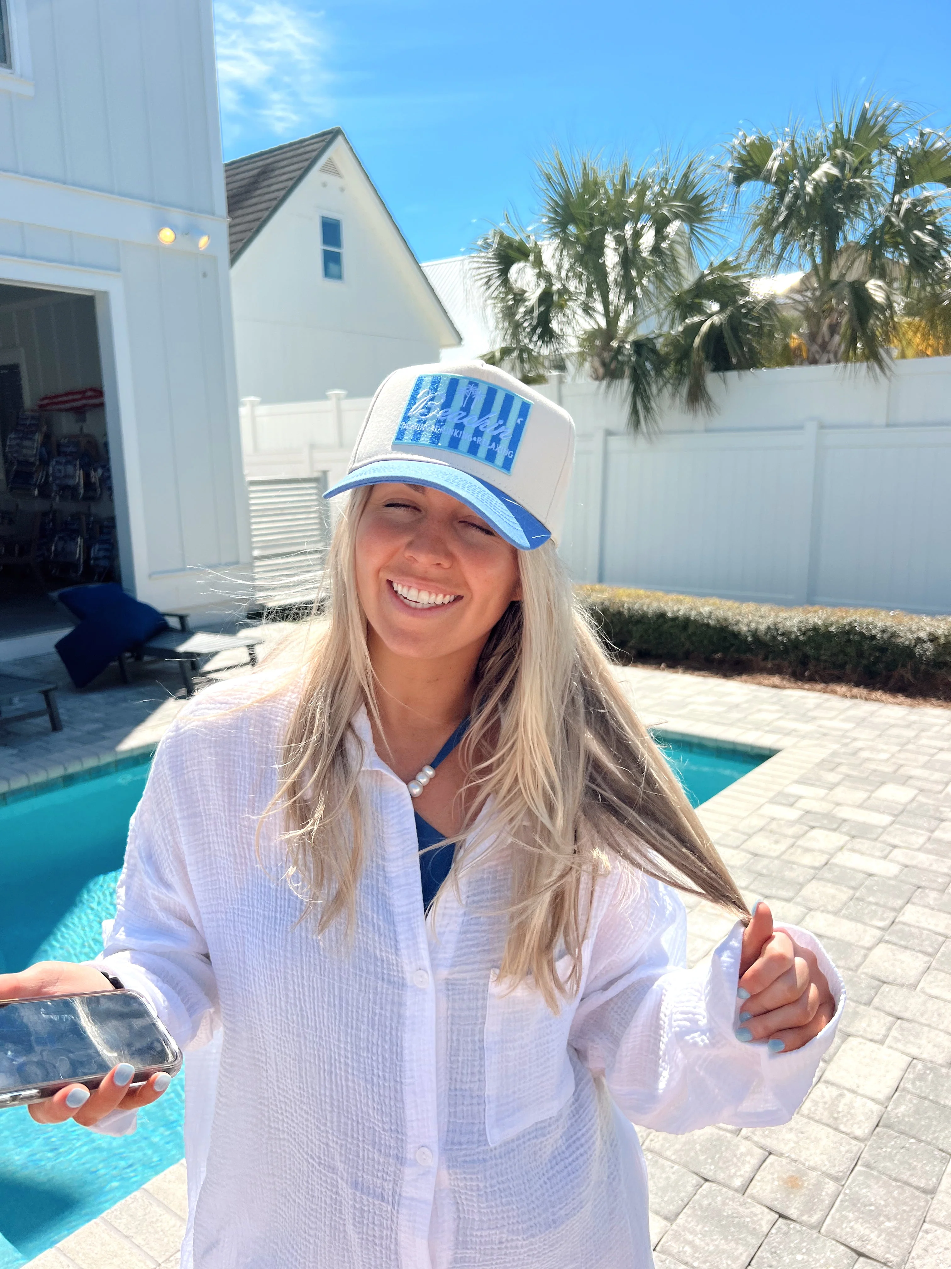 Beachin' - Vintage Trucker Hat - Image 9